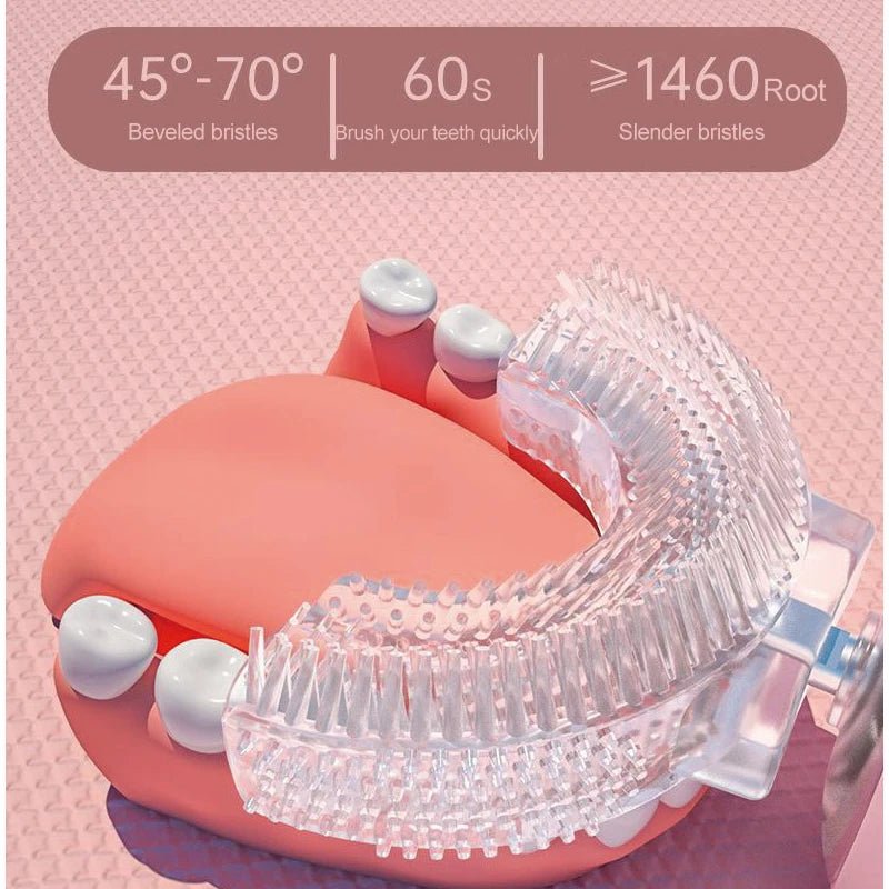 Children U-shaped Electric Toothbrush 360° Smart Cartoon
