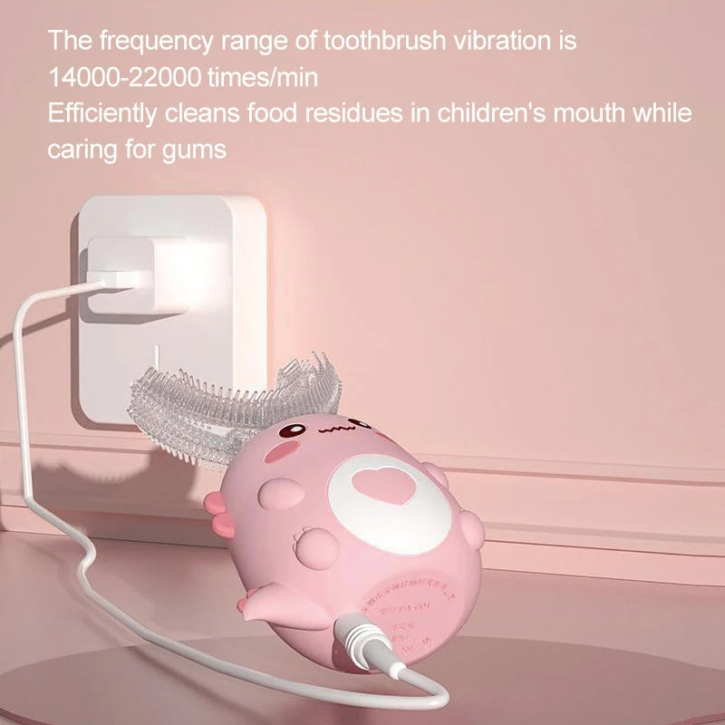 Children U-shaped Electric Toothbrush 360° Smart Cartoon