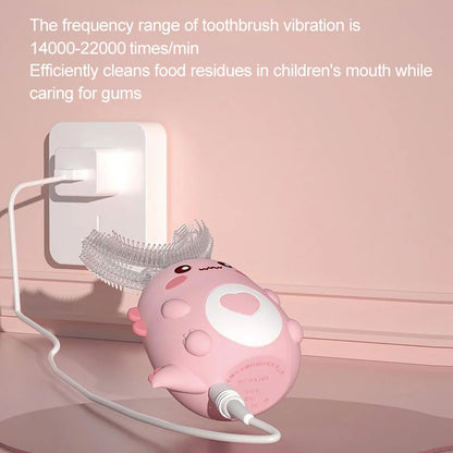 Children U-shaped Electric Toothbrush 360° Smart Cartoon
