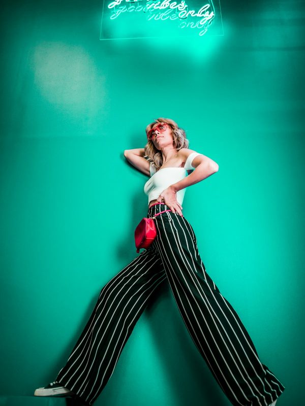Pleated High-Waisted Wide-Leg Trousers